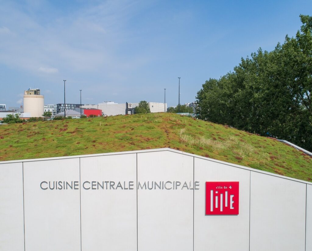 toiture végétale cuisine centrale de Lille