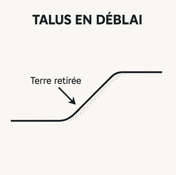 talus en déblai-schéma