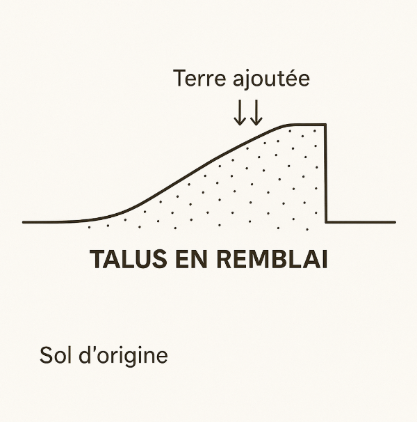 talus en remblai -schéma